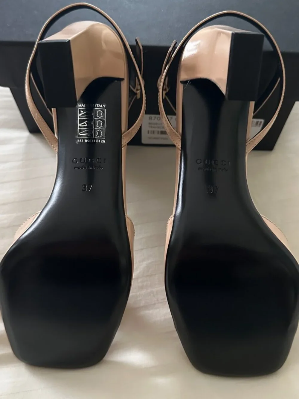 GUCCI Leather Malaga Kid Slingback Shoes - Size 7/ 37 Pristine Condition